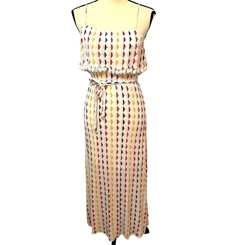 Eyeshadow White Aztec Boho Long Maxi Dress Sz Small